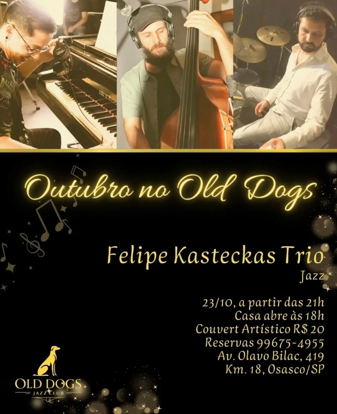 Outubro no Old Dogs - Felipe Kasteckas Trio
