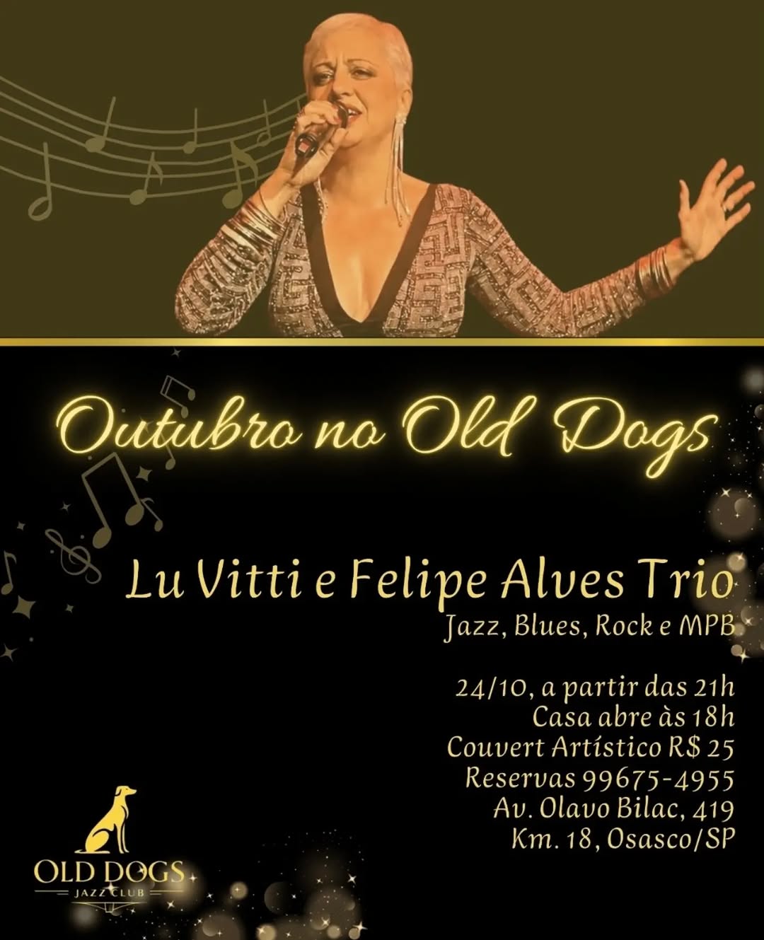 Outubro no Old Dogs - Lu Vitti e Felipe Alves Trio