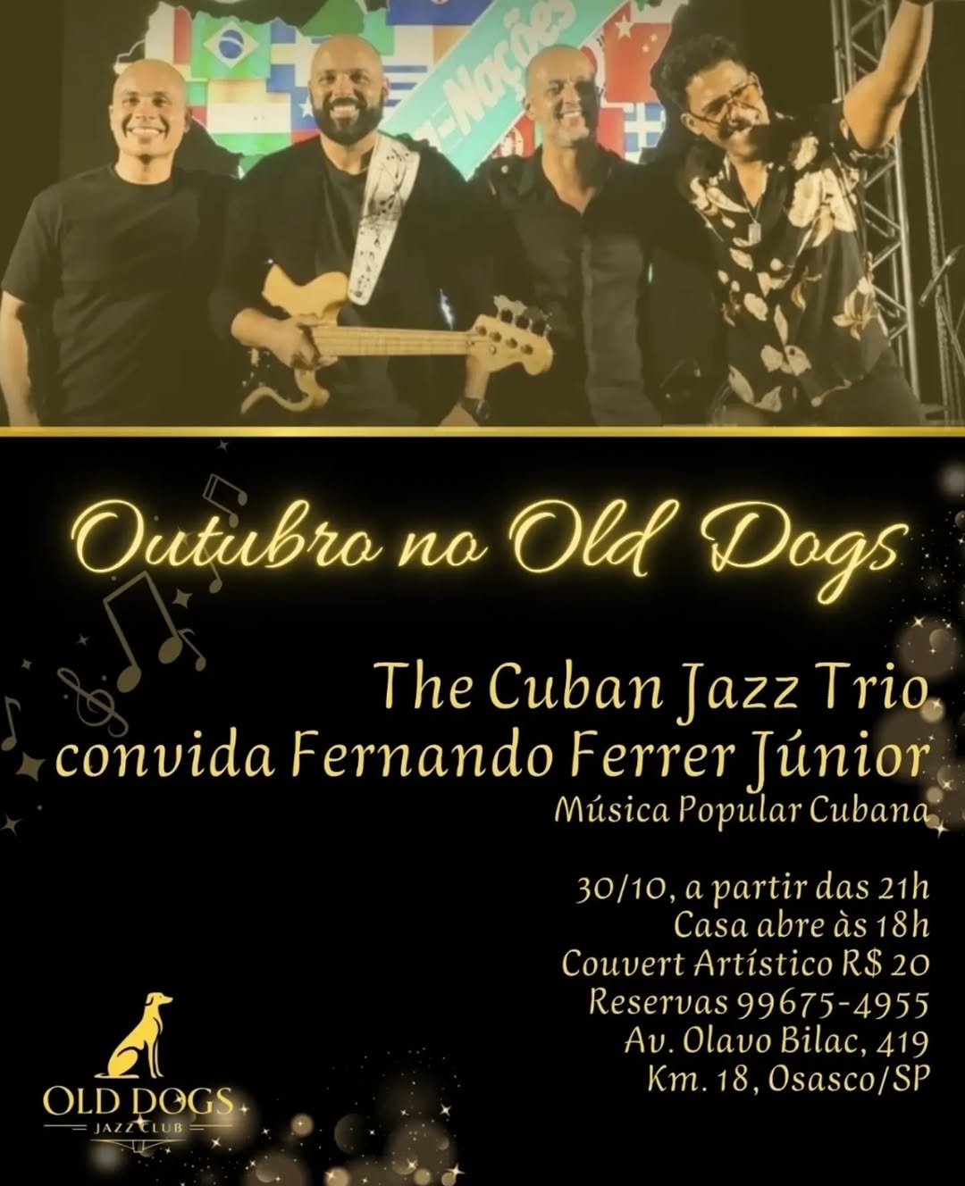 Outubro no Old Dogs - The Cuban Jazz Trio convida Fernando Ferrer Júnior