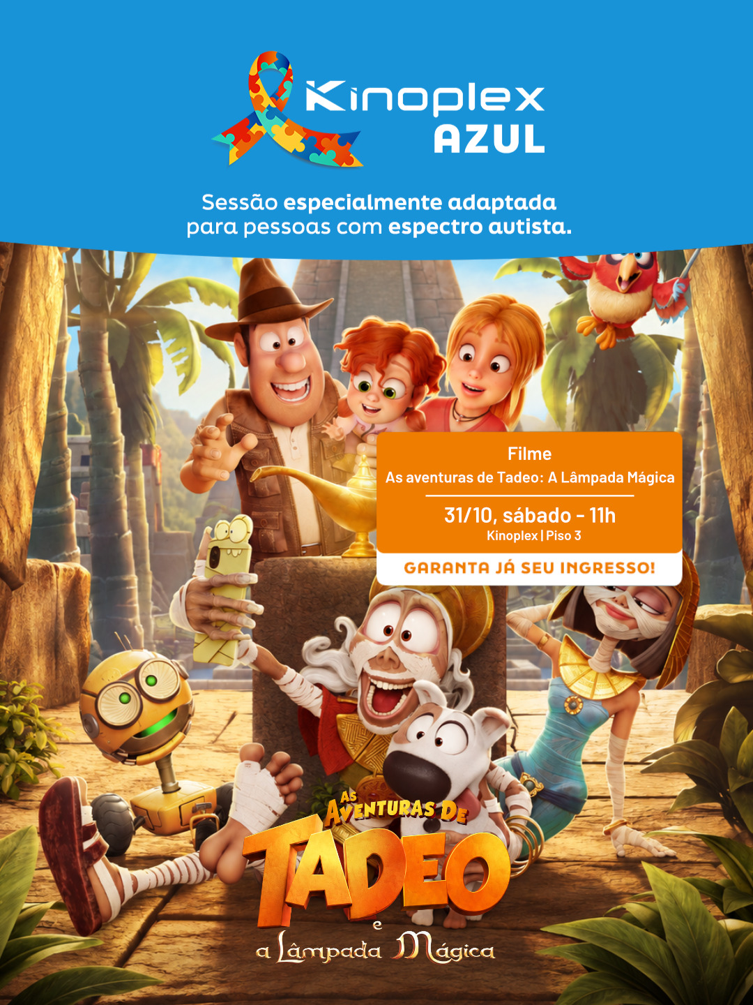 Sessão de cinema adaptada para pessoas no espectro autista