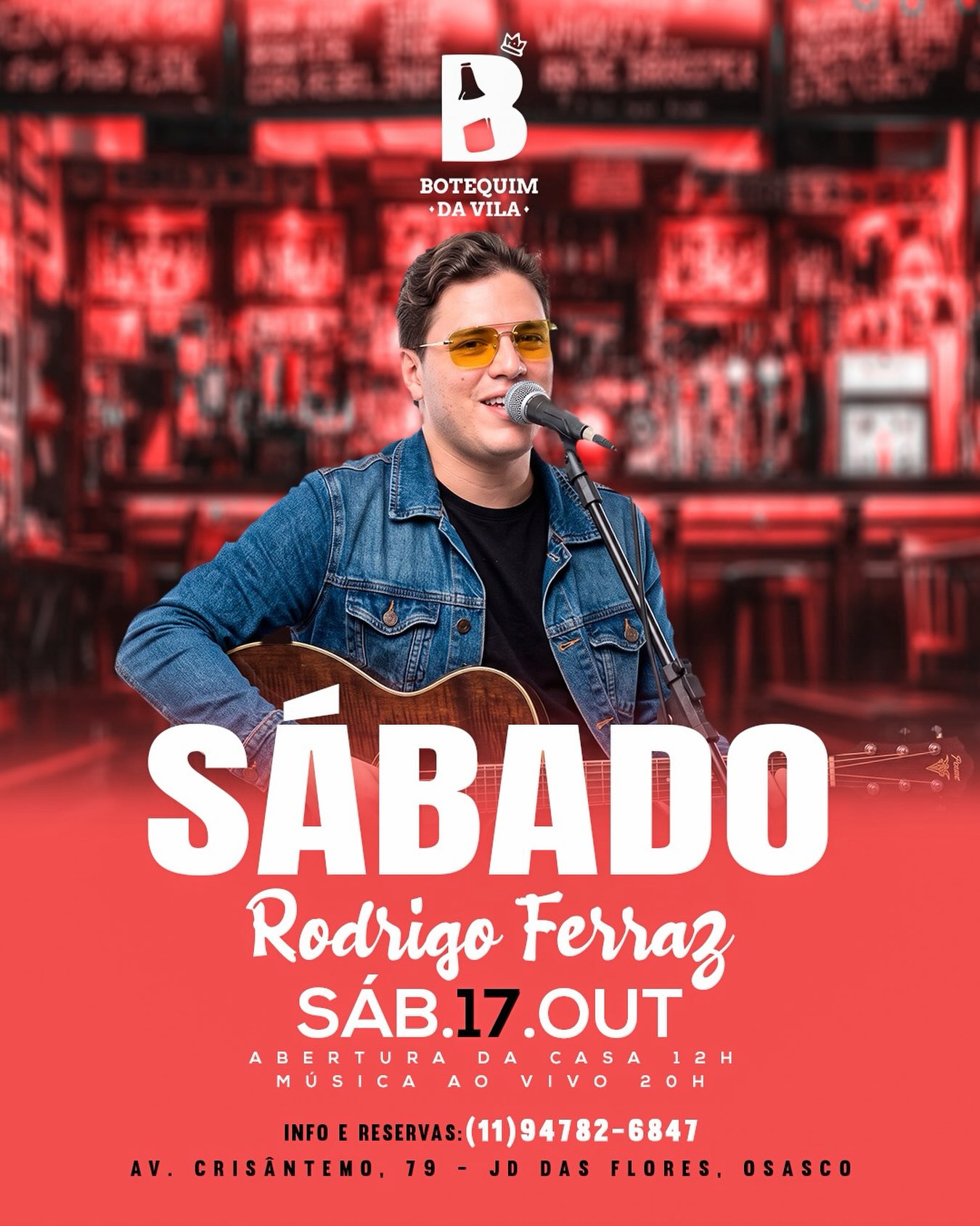 Música ao vivo com Rodrigo Ferraz
