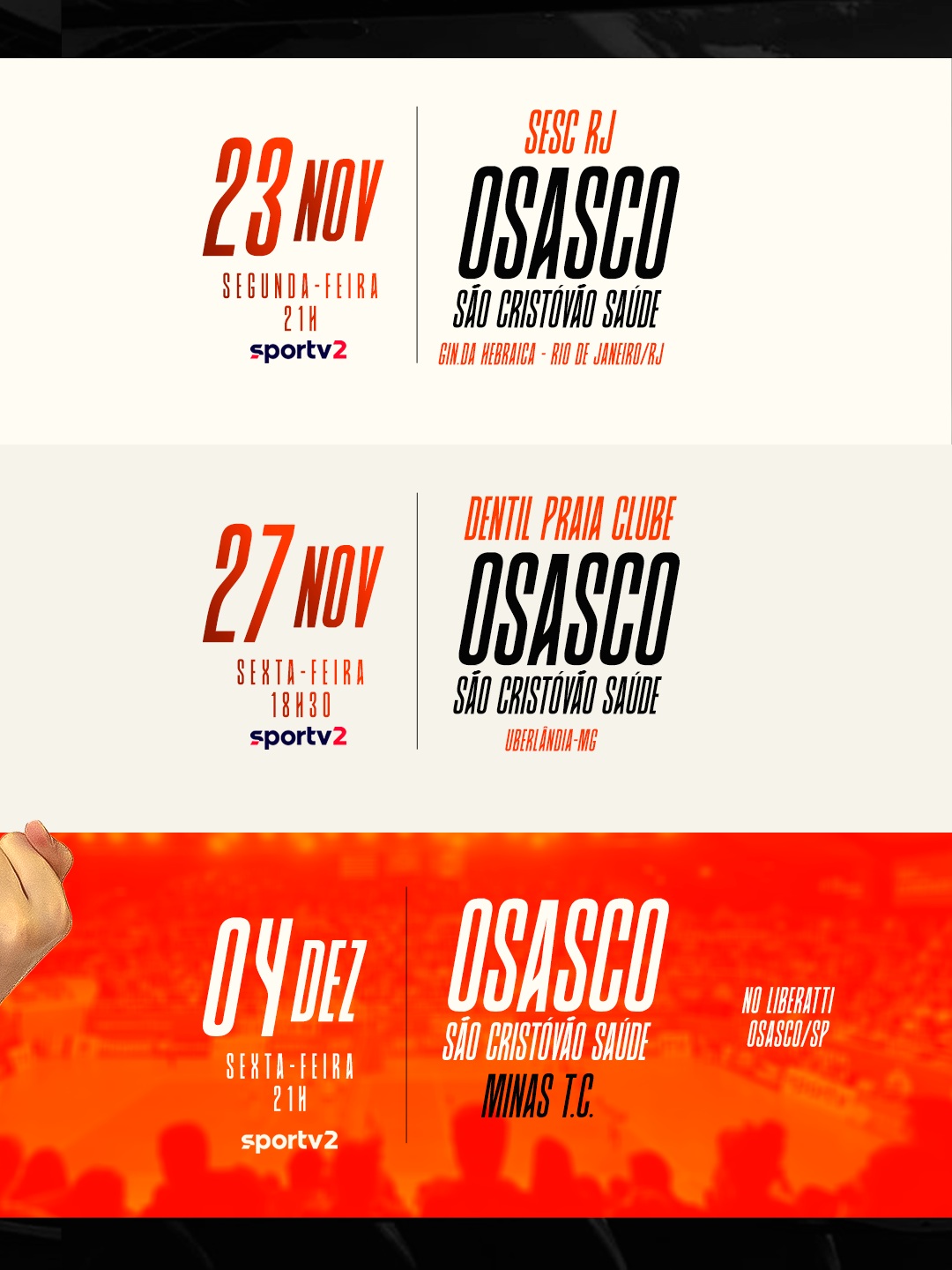 Osasco São Cristóvão Saúde vs Minas T.C.