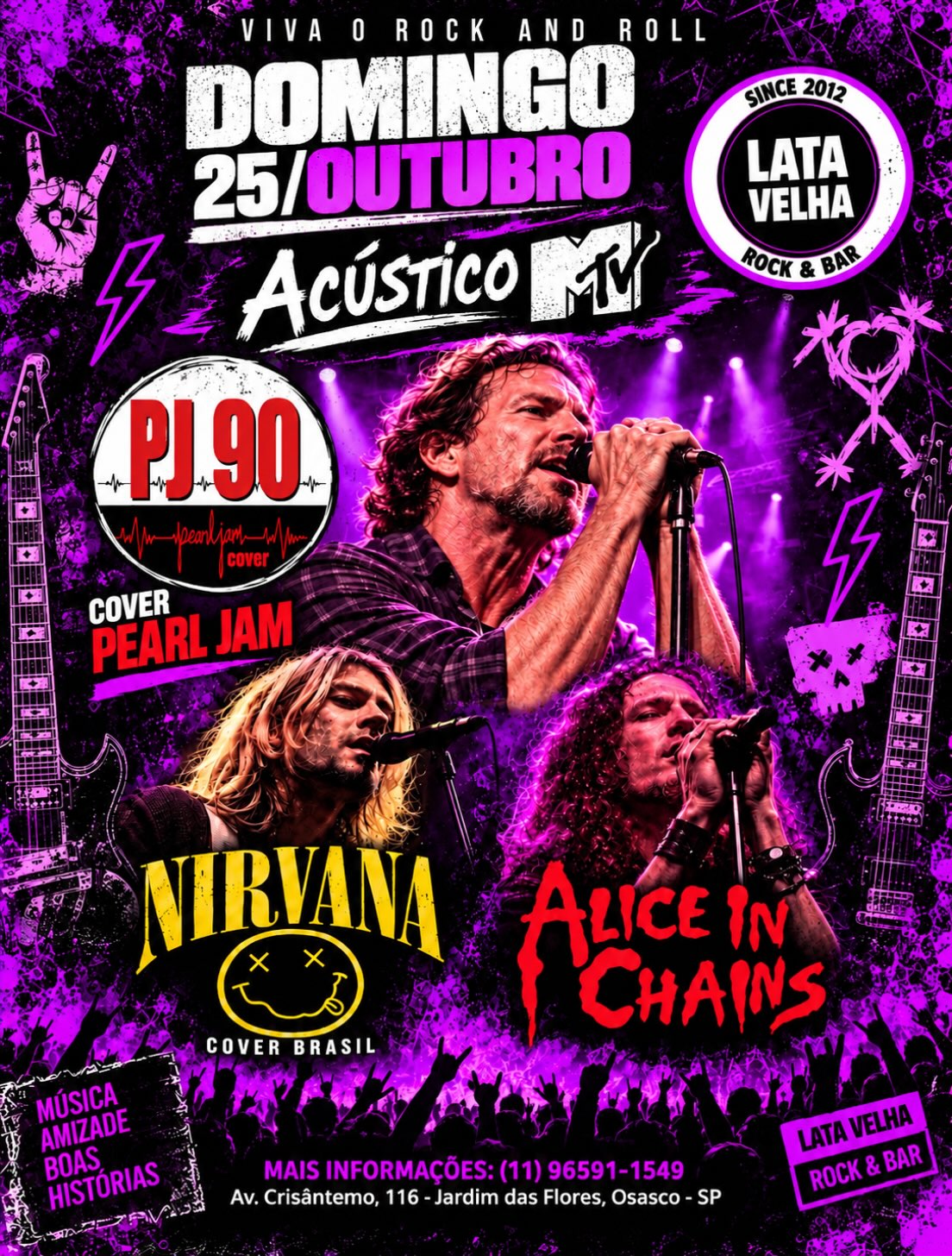 Domingo Grunge no Lata Velha com PJ90, Nirvana Cover Brasil e Tributo a Alice in Chains