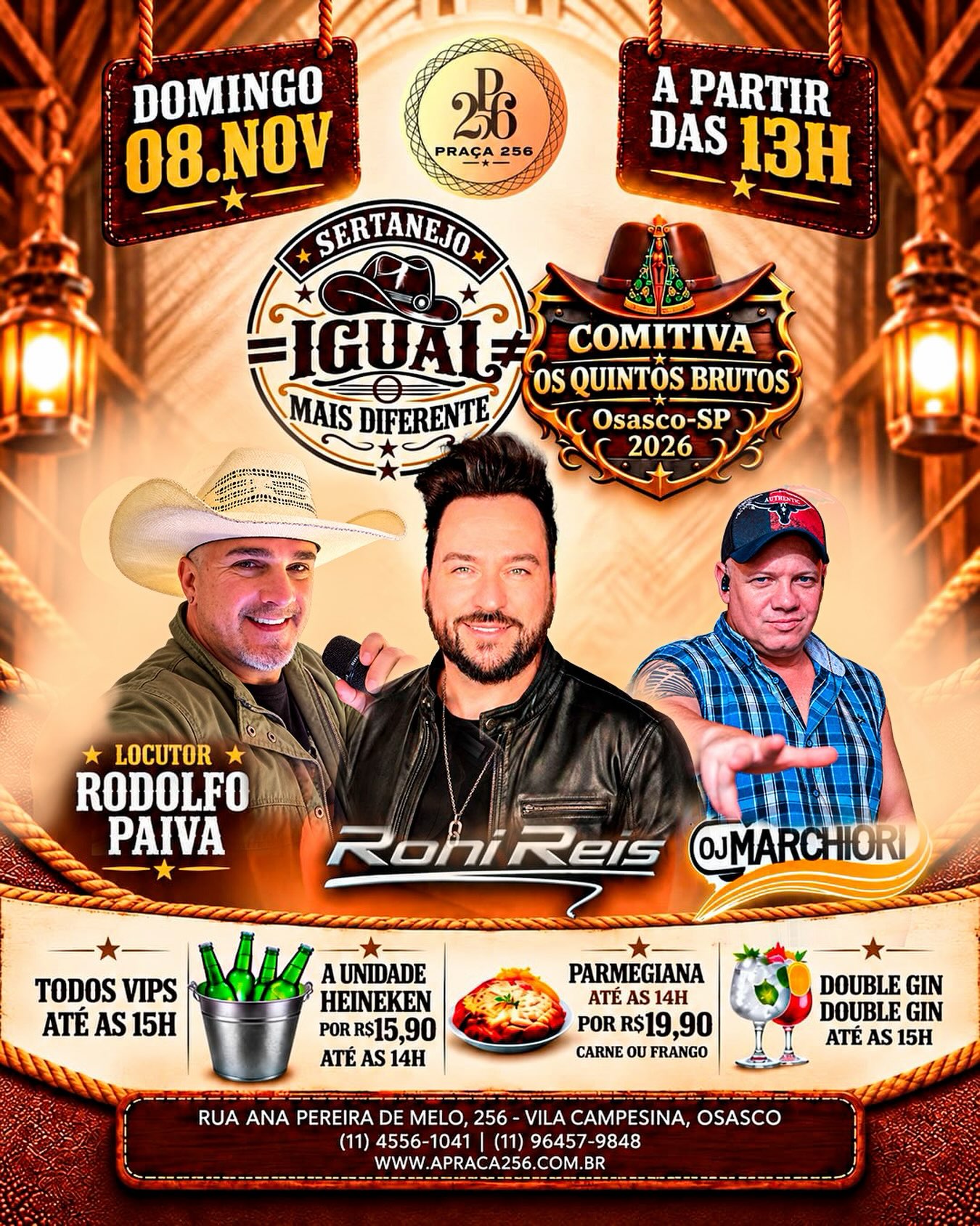 Domingo Sertanejo na Praça 256 com Rony Reis e DJ Marchiori